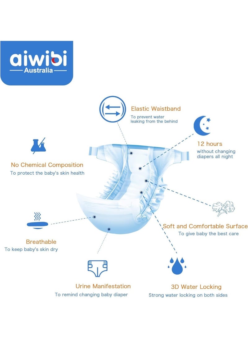 aiwibi Ultra-Thin Premium Baby Diapers, Super Soft & Absorbent, 360° Stretch Waistband (Small, 15–21kg, 72×3) - Image 5